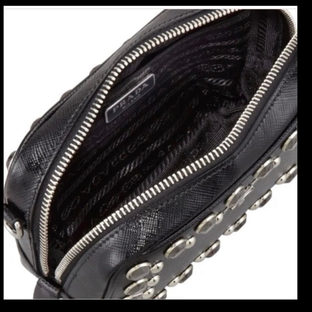 *PRADA* Bijoux Crystal Studded *Mini* Saffiano Patent Crossbody - Picture 9 of 12